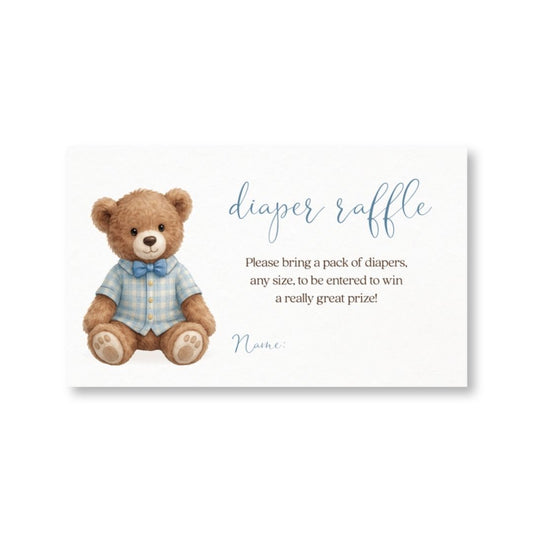 A Little Gentleman Diaper Raffle Ticket