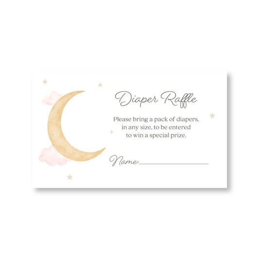 Over the Moon Girl Diaper Raffle Ticket