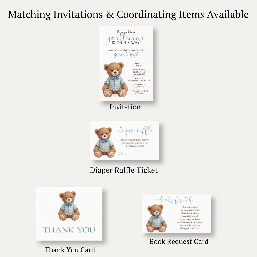 A Little Gentleman Diaper Raffle Ticket