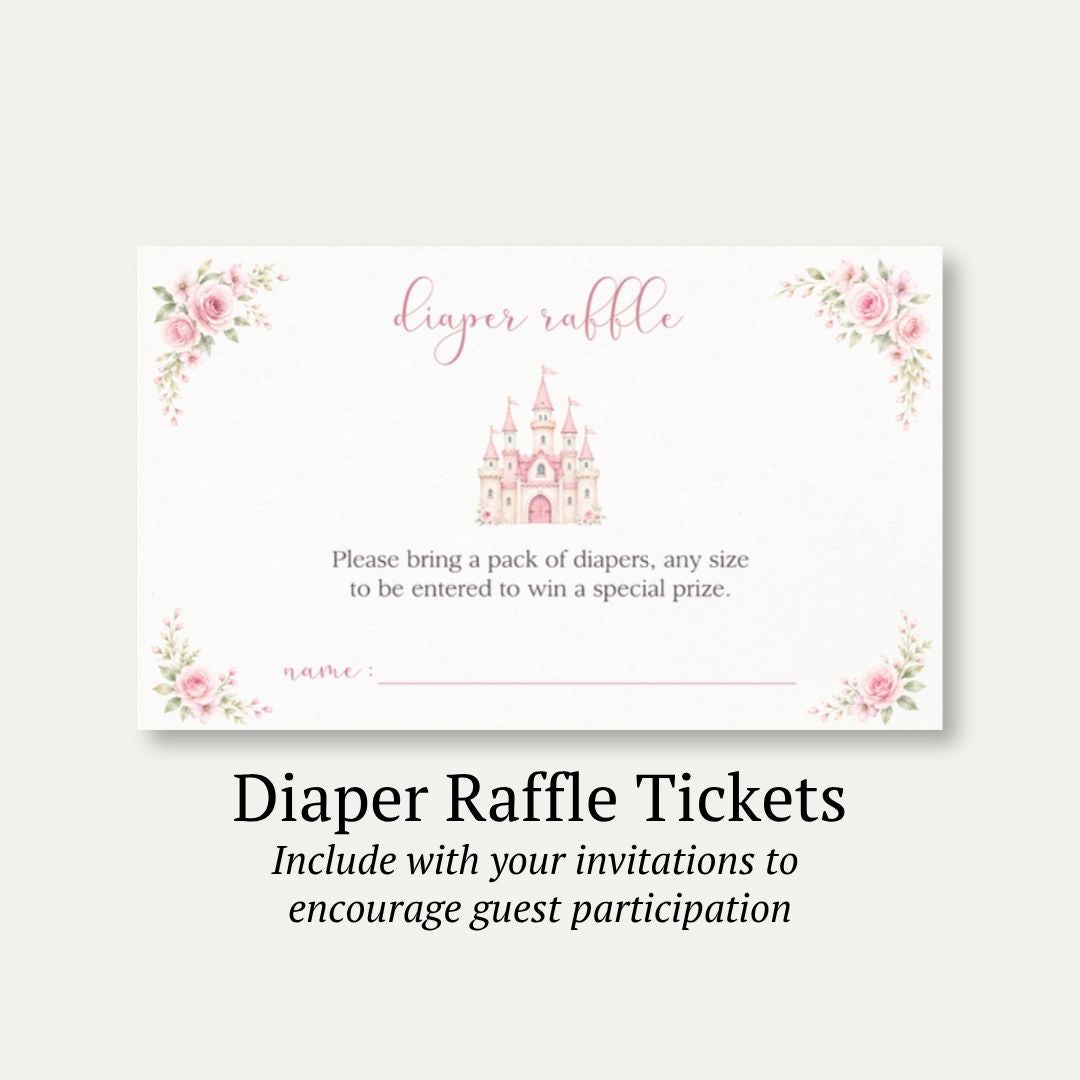 Pretty Princess Diaper Raffle Ticket