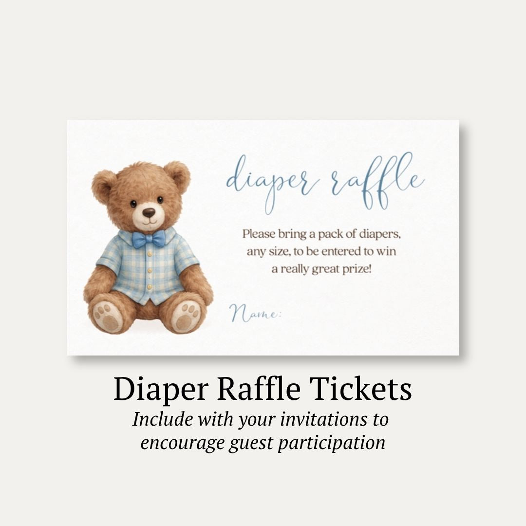 A Little Gentleman Diaper Raffle Ticket
