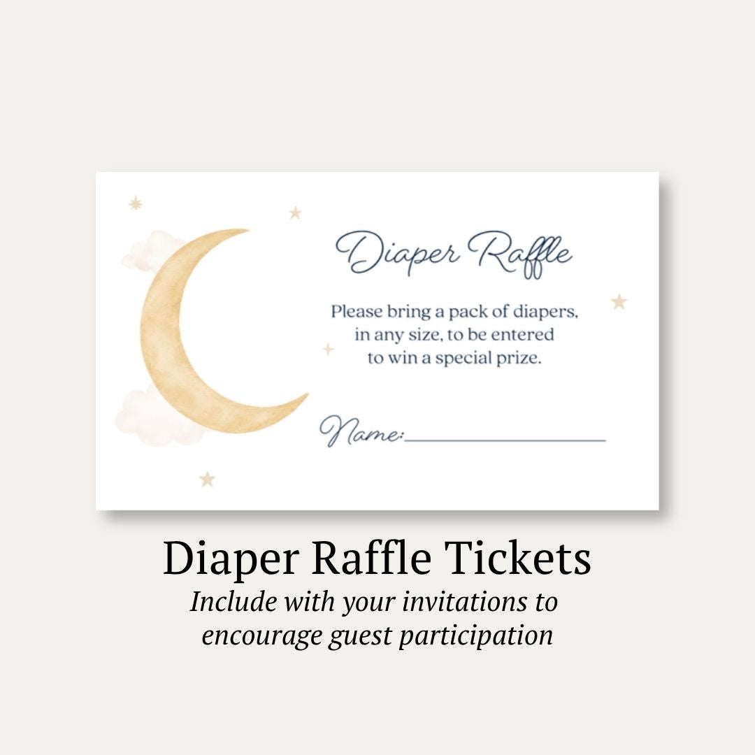 Over the Moon Diaper Raffle Ticket