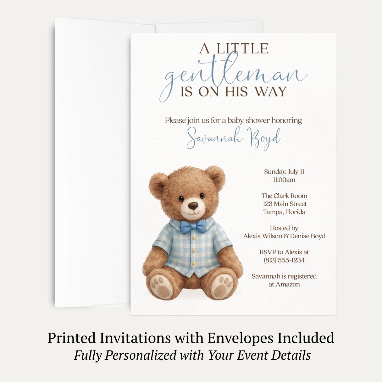 A Little Gentleman Baby Shower Invitation