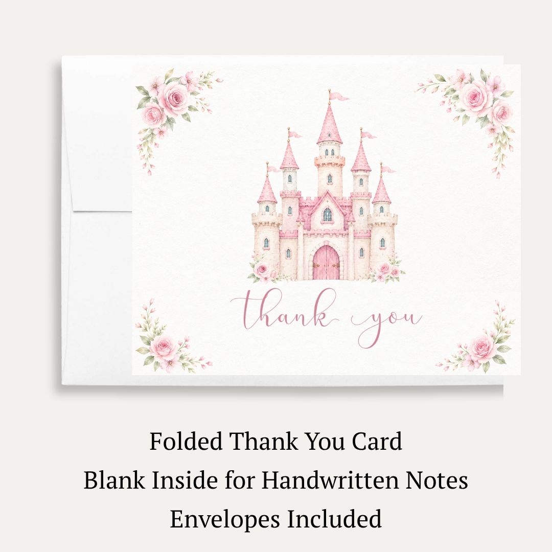 Pretty Princess Baby Shower Thank You Card