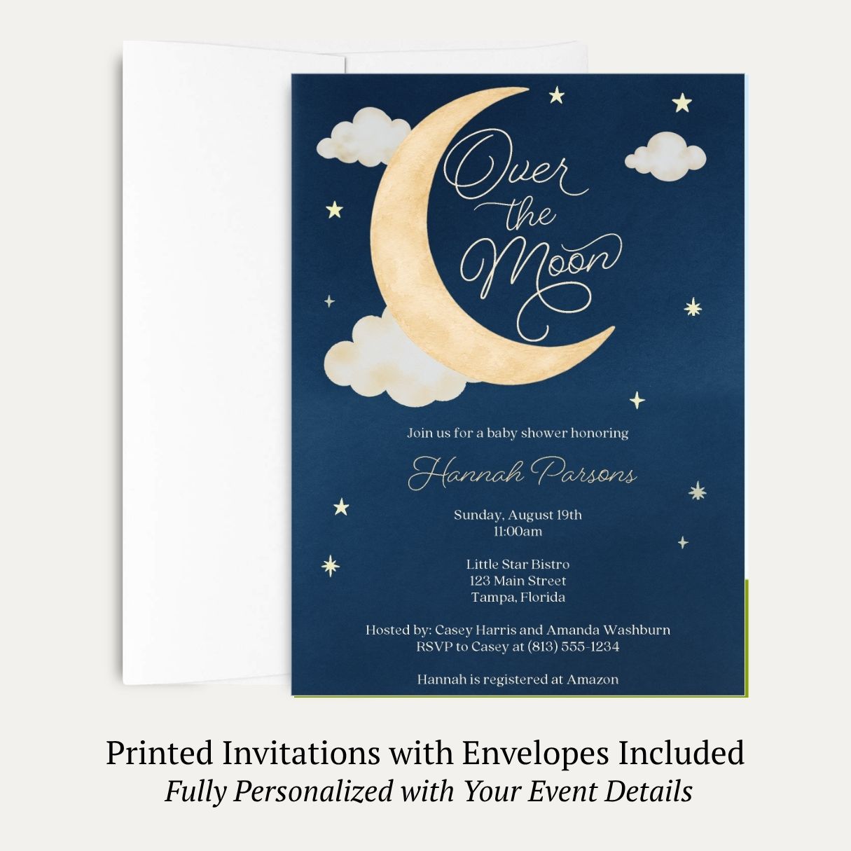 Over the Moon Baby Shower Invitation