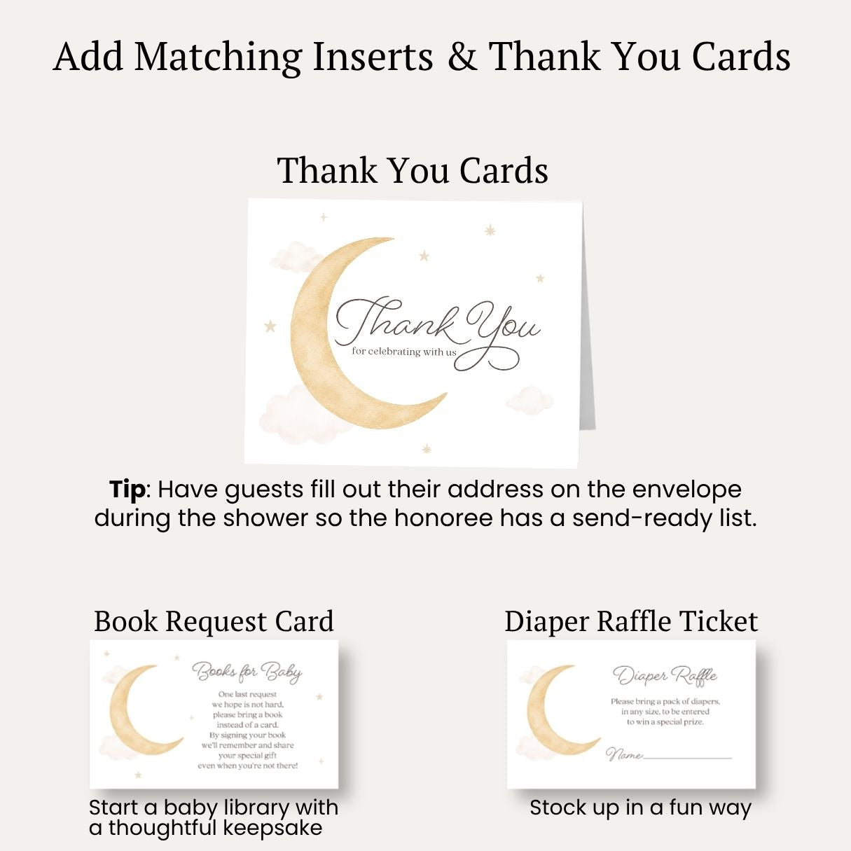 Over the Moon Neutral Baby Shower Invitations