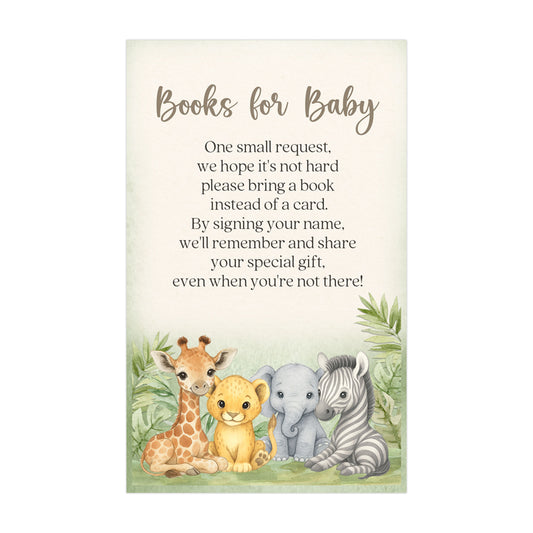 Watercolor Safari Bring a Book Card