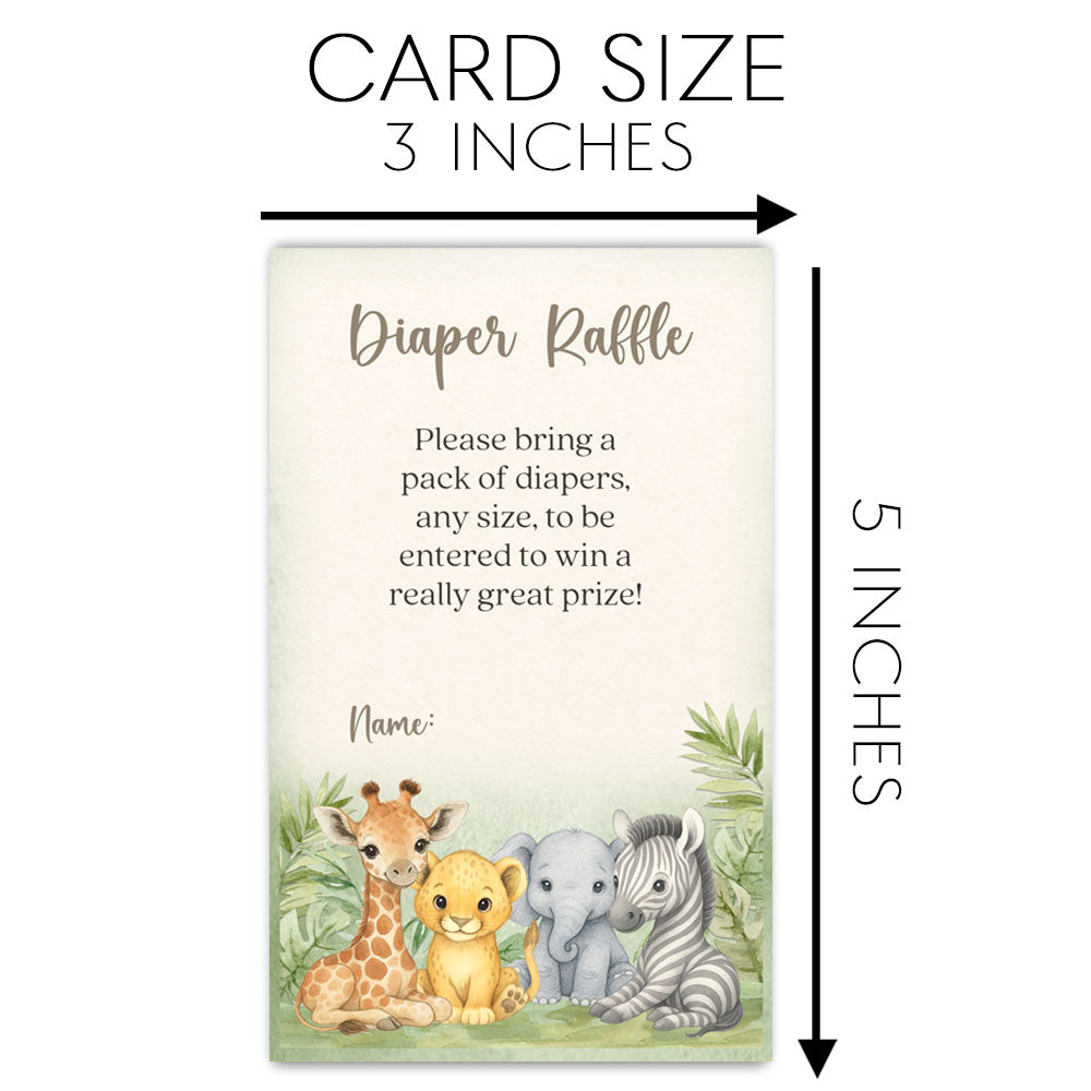 Watercolor Safari Diaper Raffle Ticket