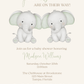 Twin Elephant Baby Shower Invitation
