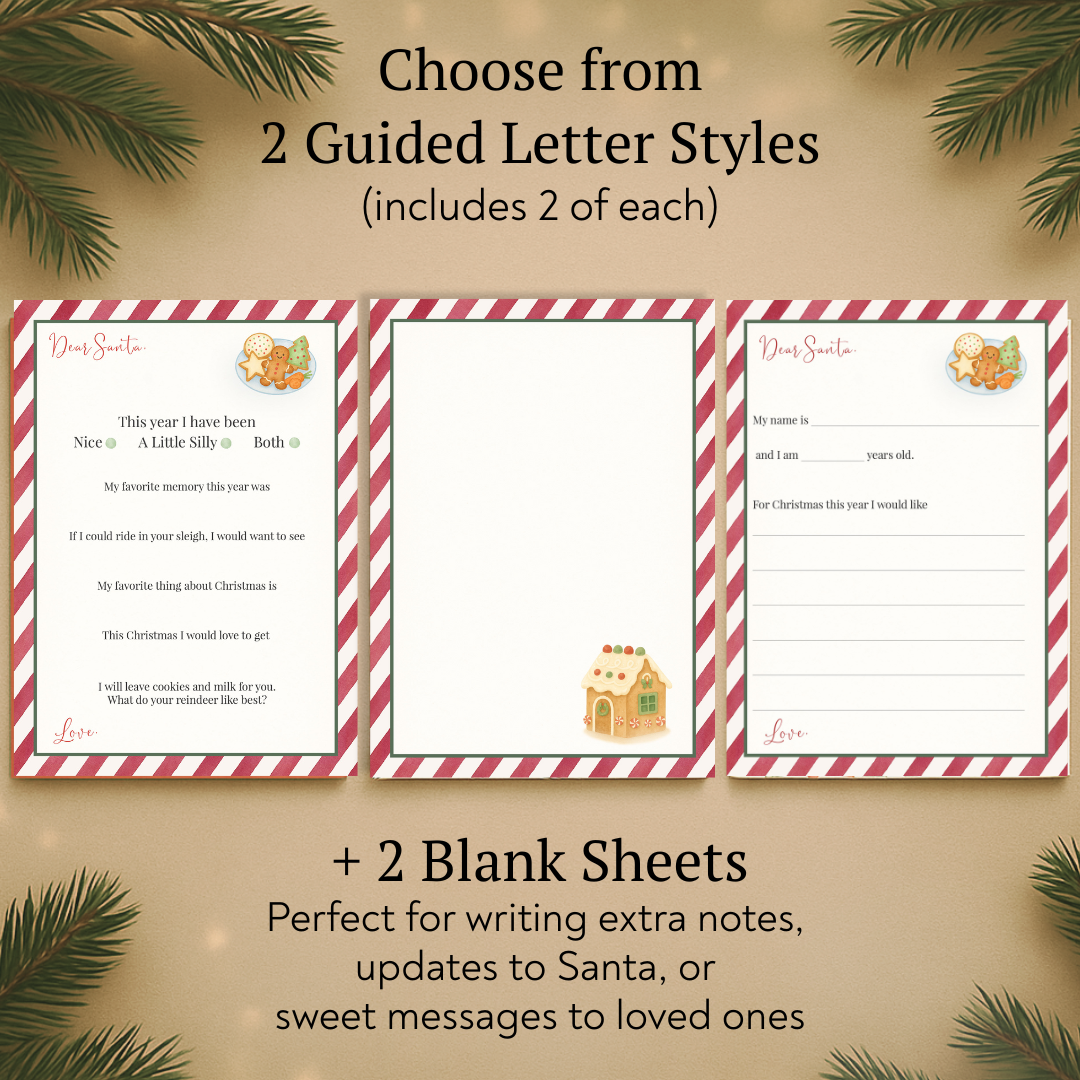 Letters to Santa Kit – Christmas Cards for Kids with Stickers, Pencils & Nice Notices | Made in USA | 26-Piece Set