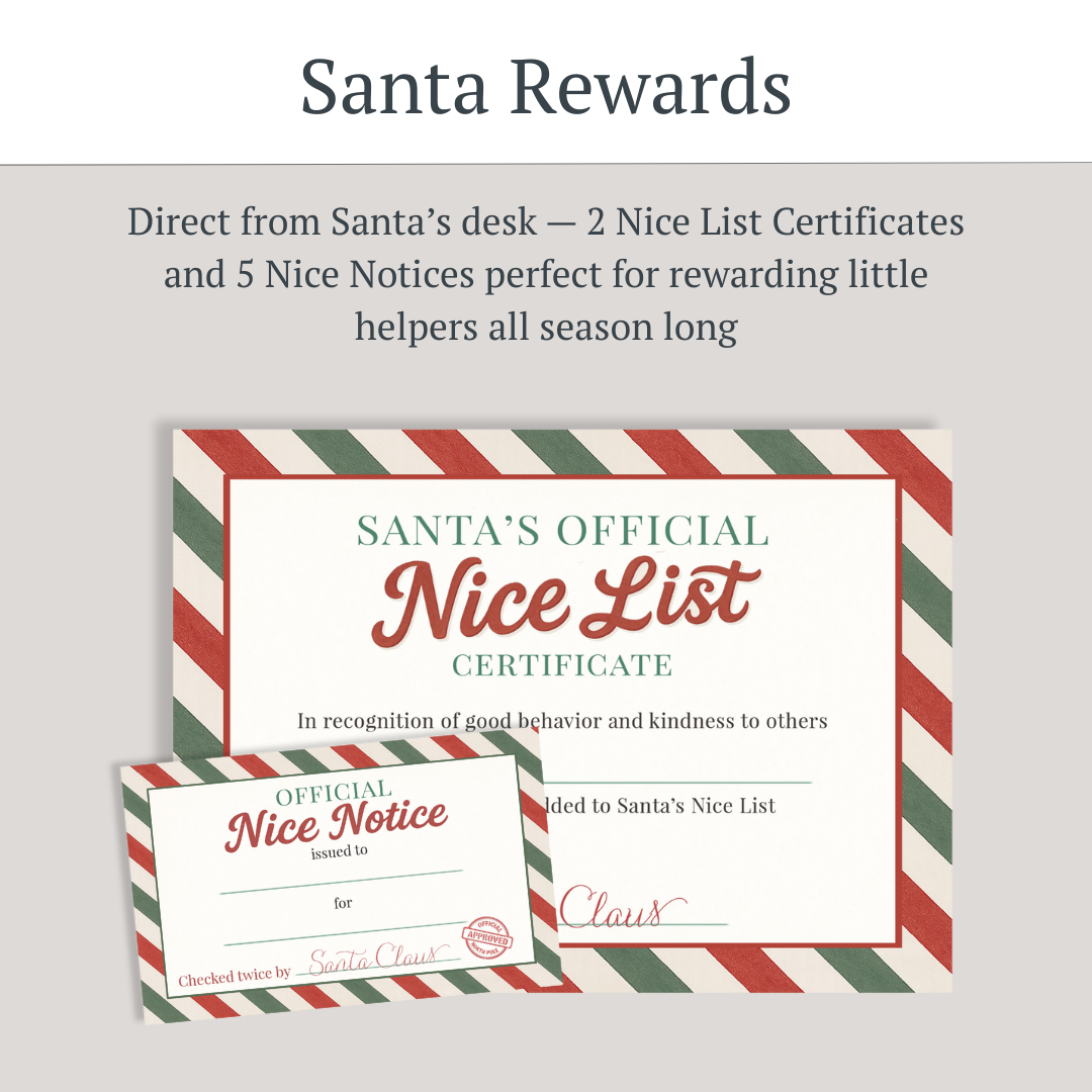 Letters to Santa Kit – Christmas Cards for Kids with Stickers, Pencils & Nice Notices | Made in USA | 26-Piece Set