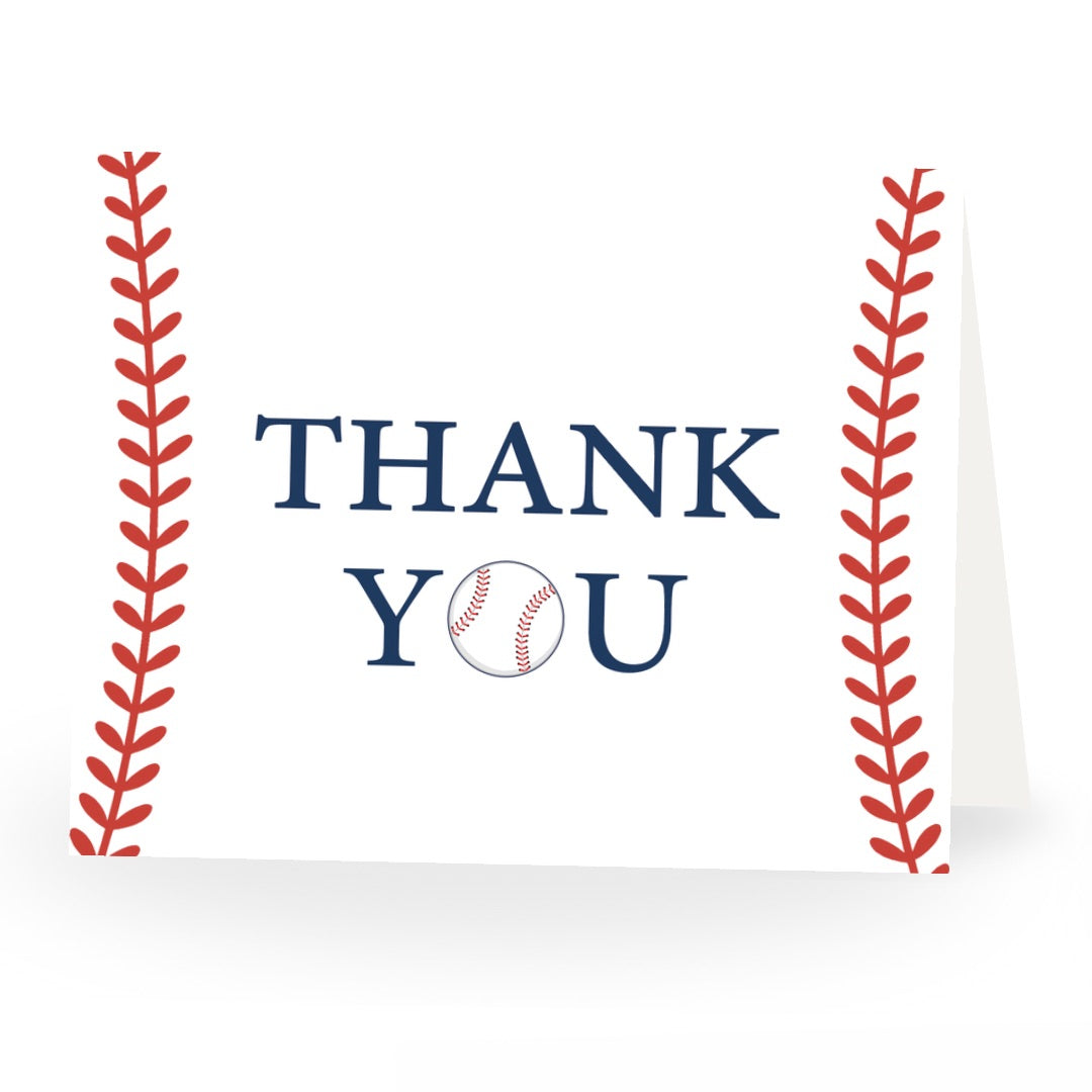 Baseball Baby Shower Thank You Card