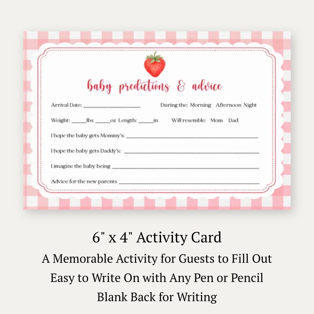 Berry Baby Shower Predictions Card