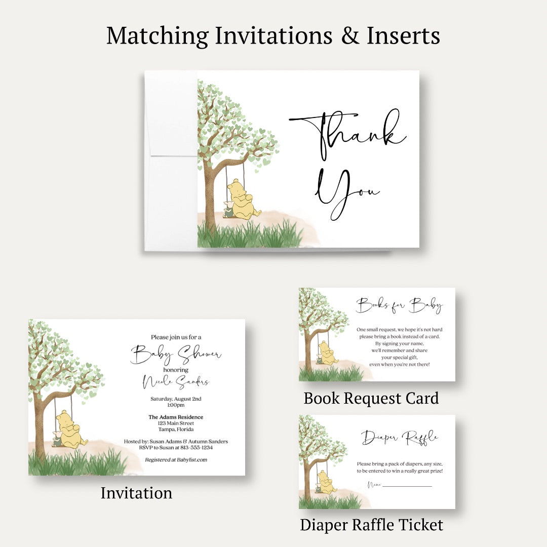 Winnie Horizontal Baby Shower Thank You Card