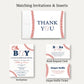Baseball Baby Shower Thank You Card