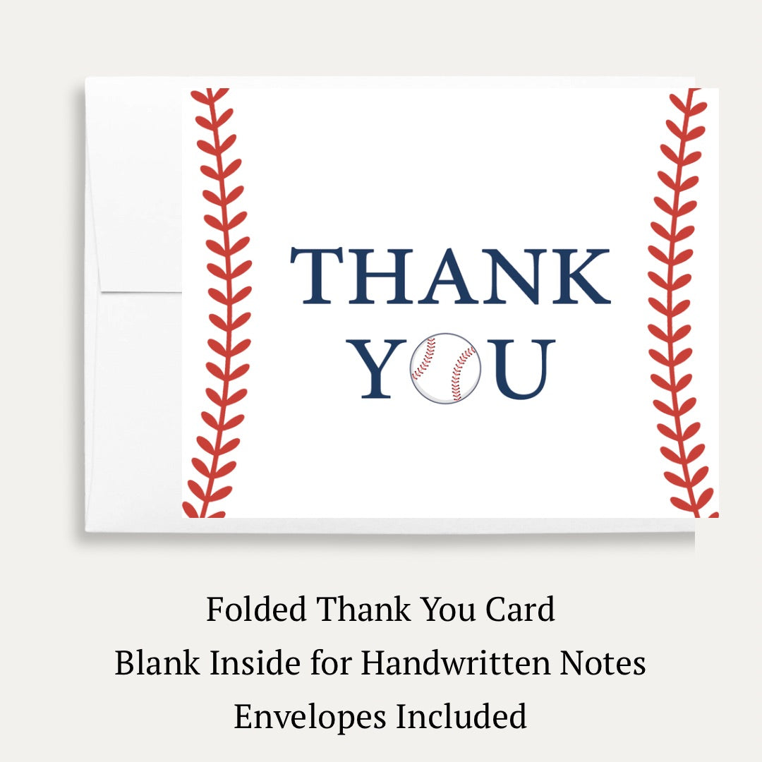 Baseball Baby Shower Thank You Card