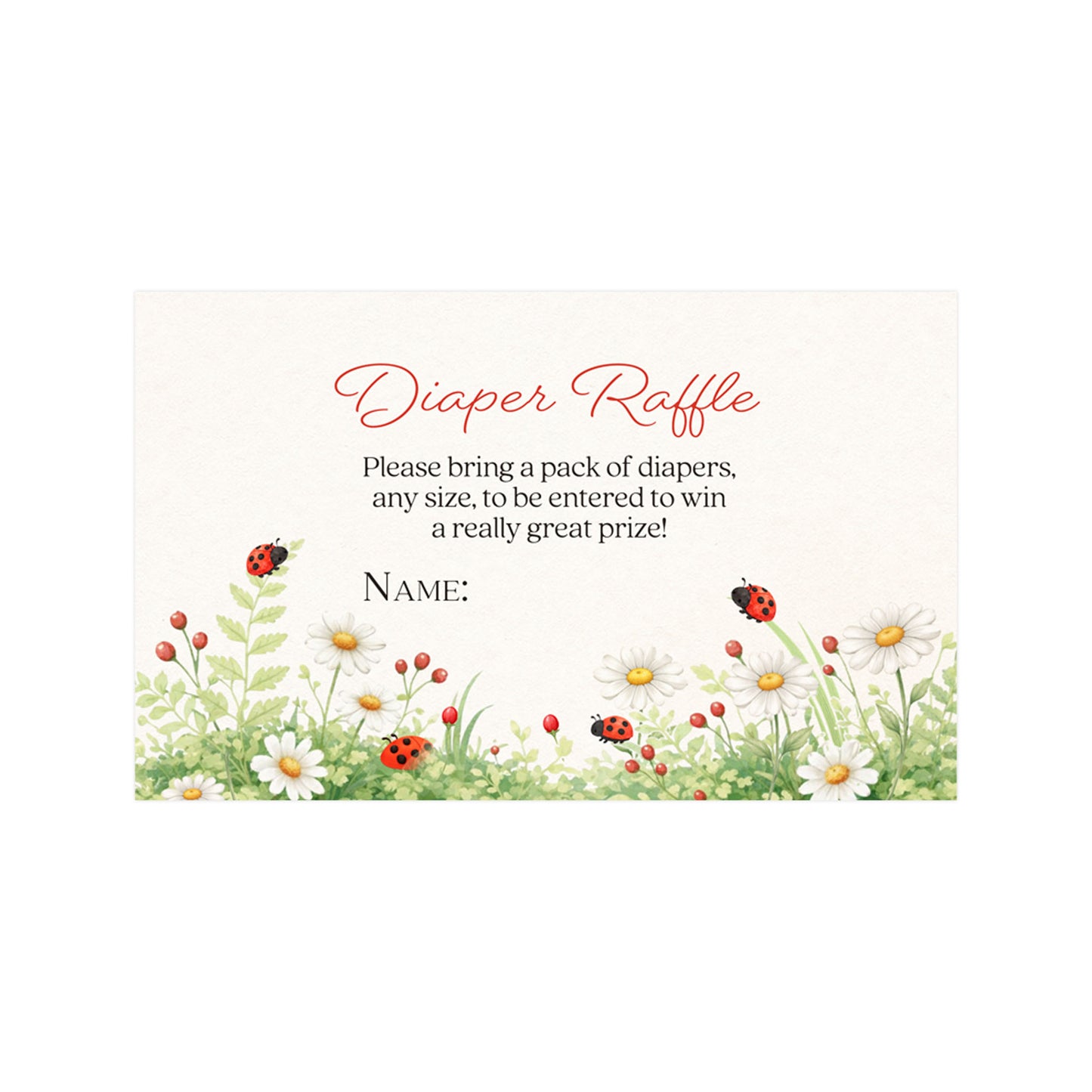 Ladybug Diaper Insert Cards