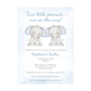 Twin Elephant Baby Shower Invitation