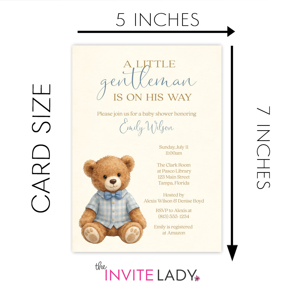 A Little Gentleman Baby Shower Invitation