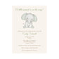 Watercolor Elephant Baby Shower Invitation