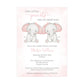 Twin Elephant Baby Shower Invitation