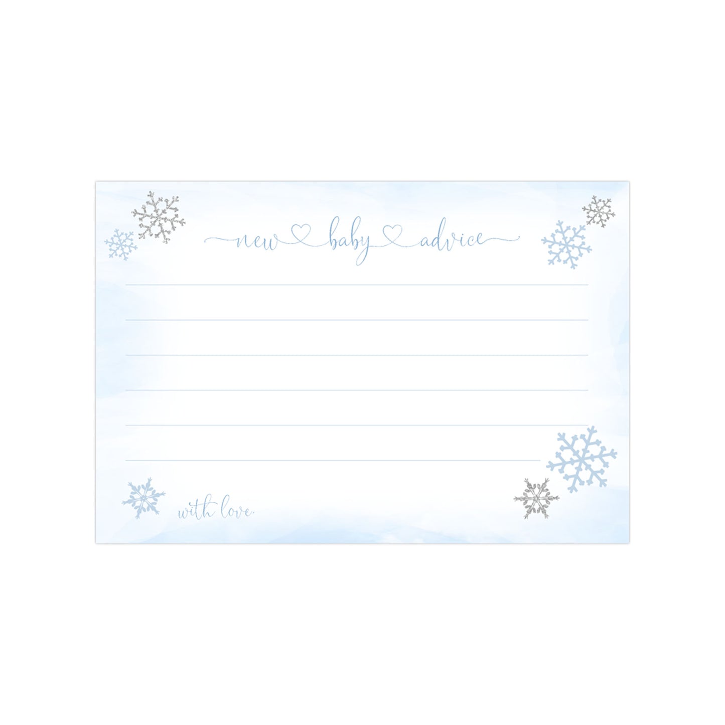 Little Snowflake Baby Shower Advice Card