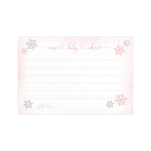 Little Snowflake Baby Shower Advice Card