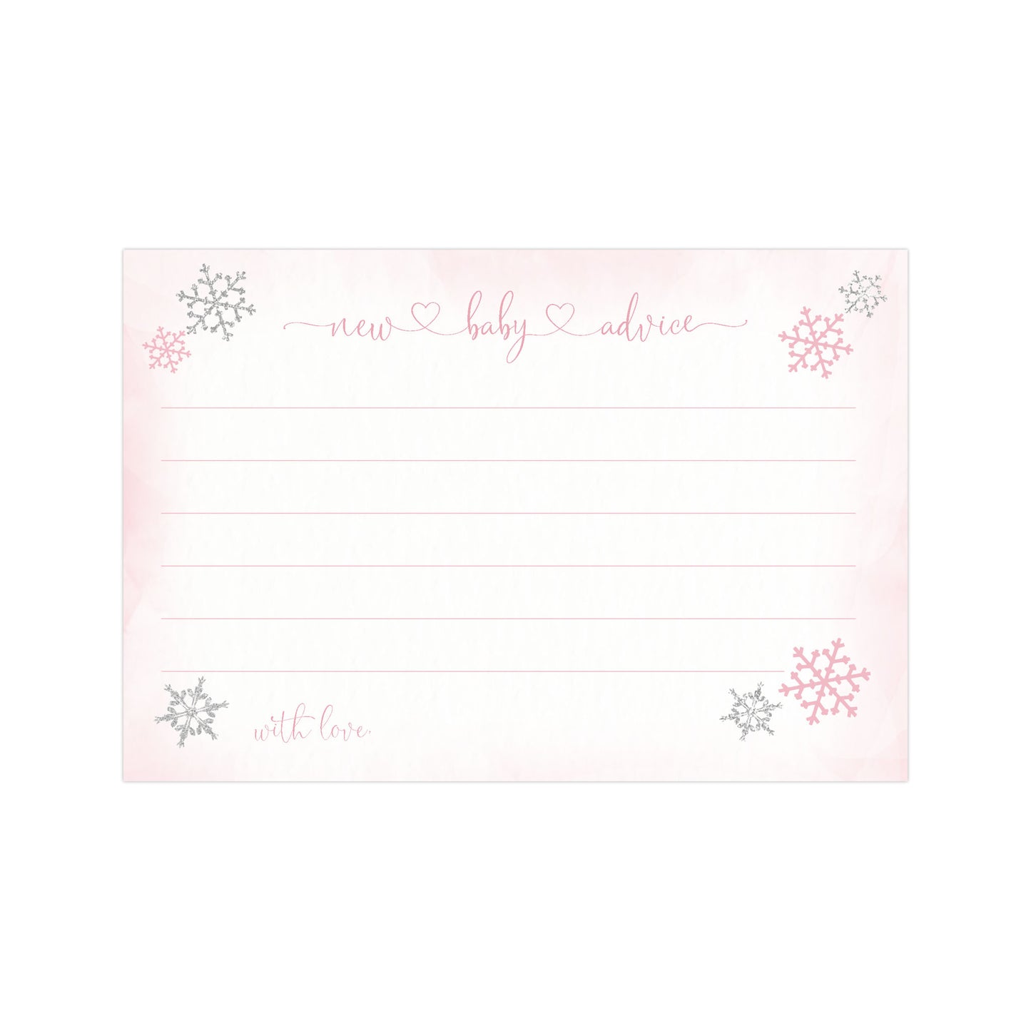 Little Snowflake Baby Shower Advice Card