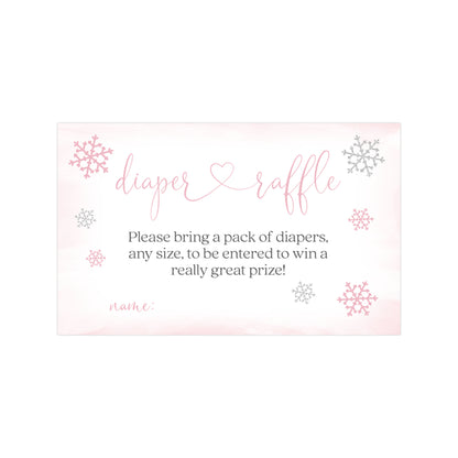 Little Snowflake Baby Shower Diaper Raffle Ticket