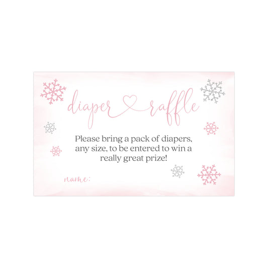 Little Snowflake Baby Shower Diaper Raffle Ticket