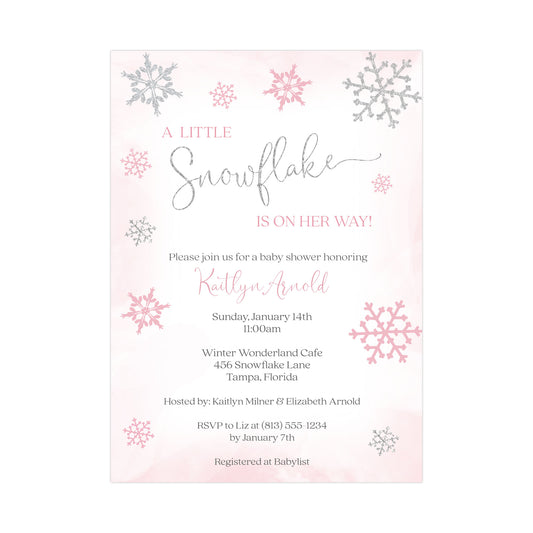 Little Snowflake Baby Shower Invitation