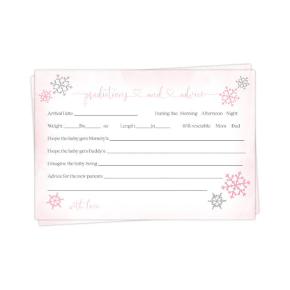 Little Snowflake Baby Shower Predictions Card