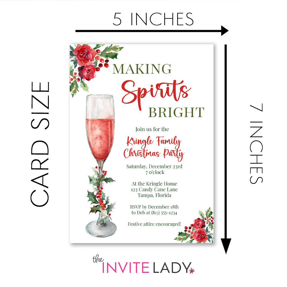 Making Spirits Bright Christmas Party Invitation