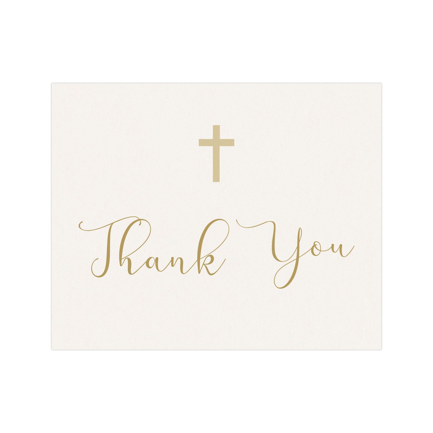 Minimalist Baptism Thank You Cards with Cross – Modern Faith-Inspired Style