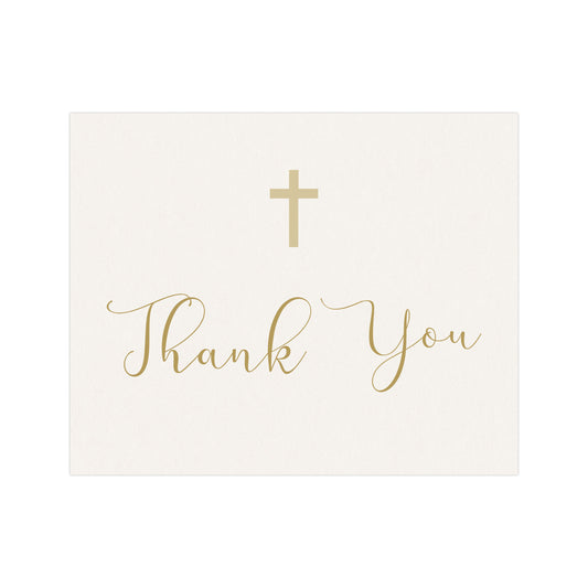 Minimalist Baptism Thank You Cards with Cross – Modern Faith-Inspired Style