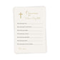 Minimalist Baptism Prayer Cards with Cross – Modern Faith-Inspired Style