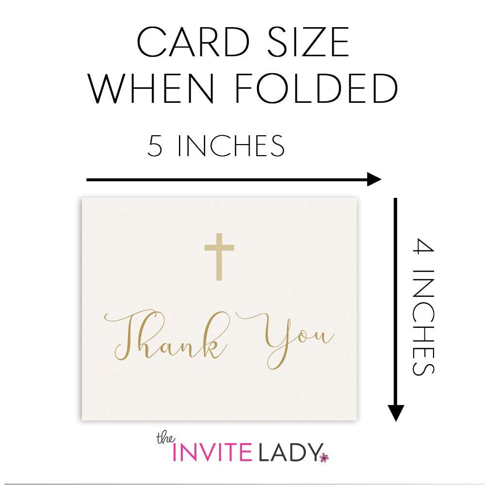 Minimalist Baptism Thank You Cards with Cross – Modern Faith-Inspired Style
