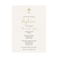 Minimalist Baptism Invitation with Cross – Modern Faith-Inspired Style