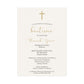 Minimalist Baptism Invitation with Cross – Modern Faith-Inspired Style