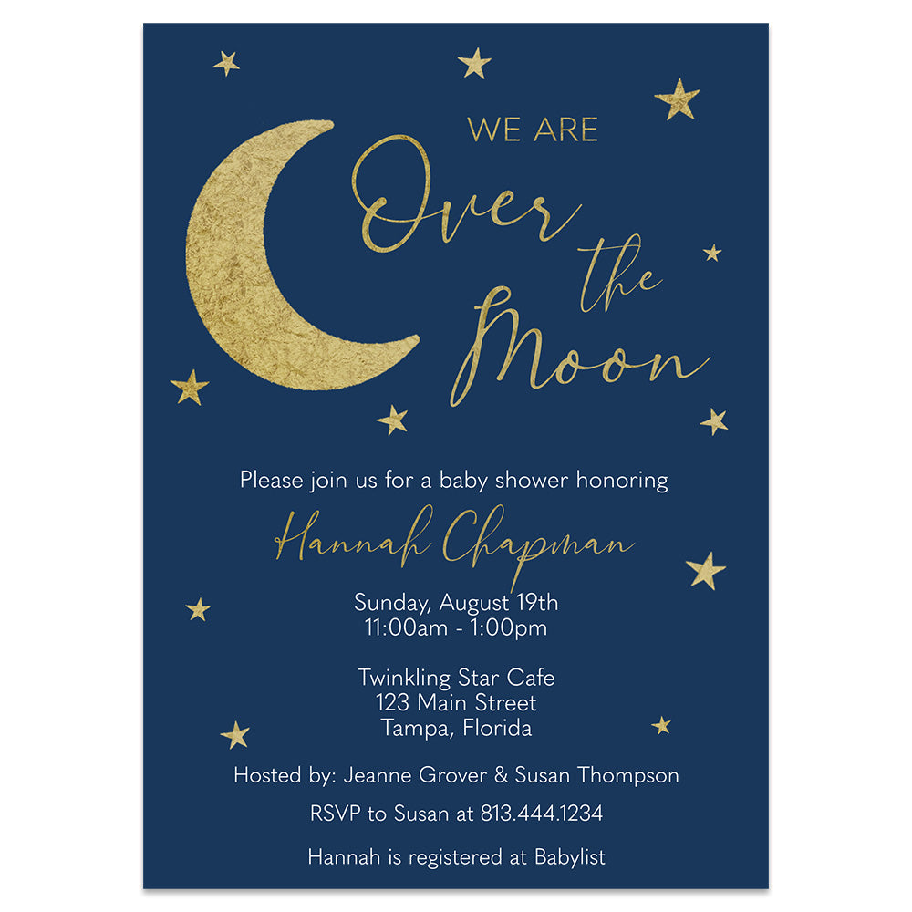 Over the Moon Baby Shower Invitation