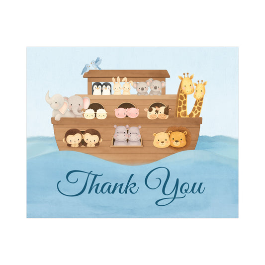 Watercolor Noah's Ark Thank You Card