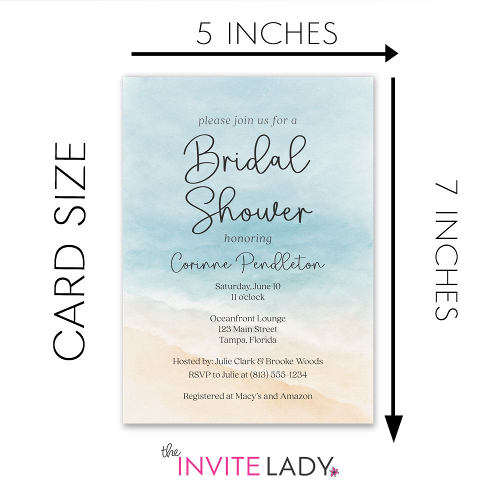 Painted Beach Bridal Shower Invitation