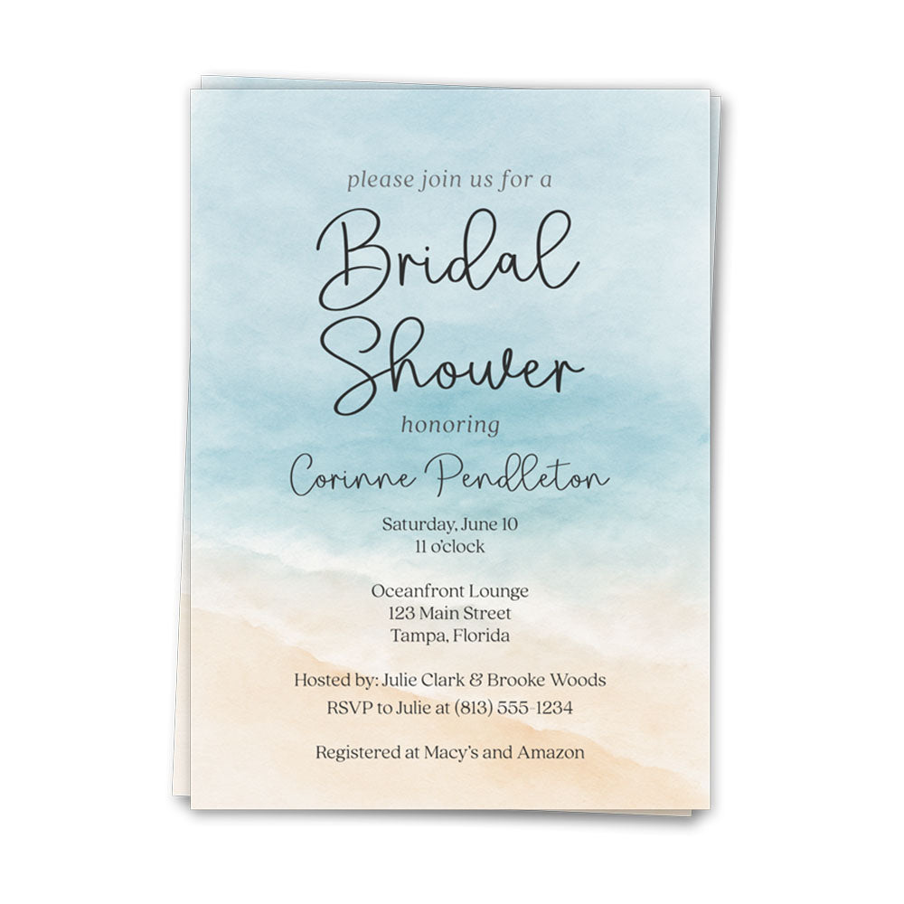 Painted Beach Bridal Shower Invitation