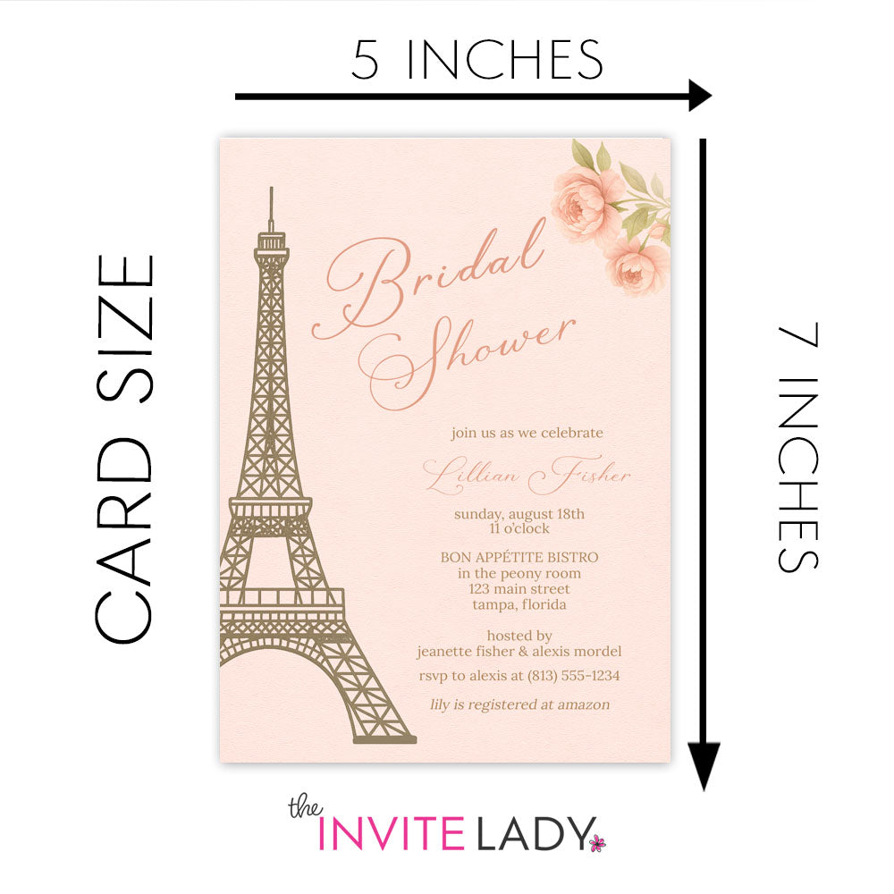 Paris Love Story Bridal Shower Invitation