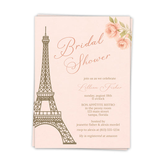 Paris Love Story Bridal Shower Invitation