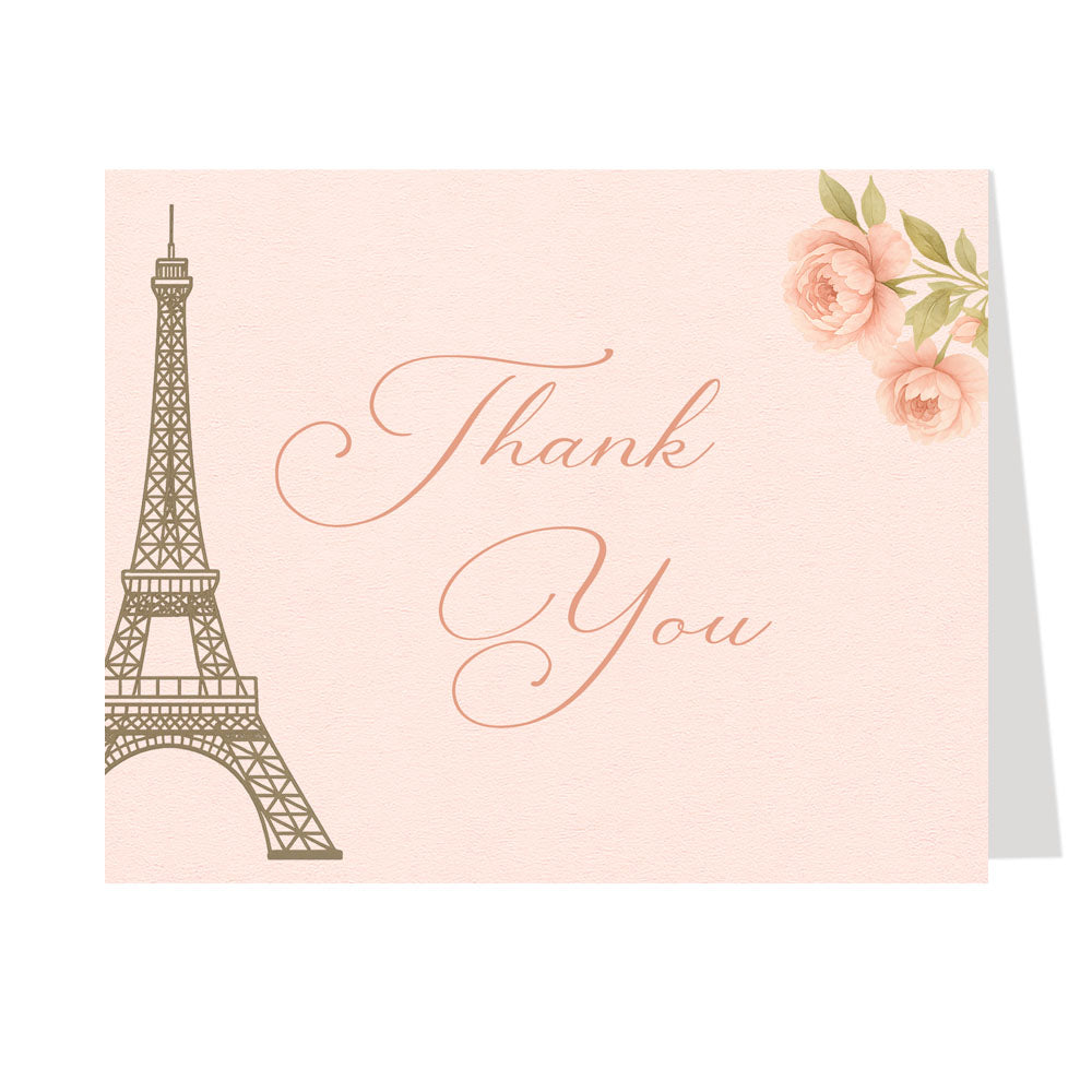 Paris Love Story Thank You Card