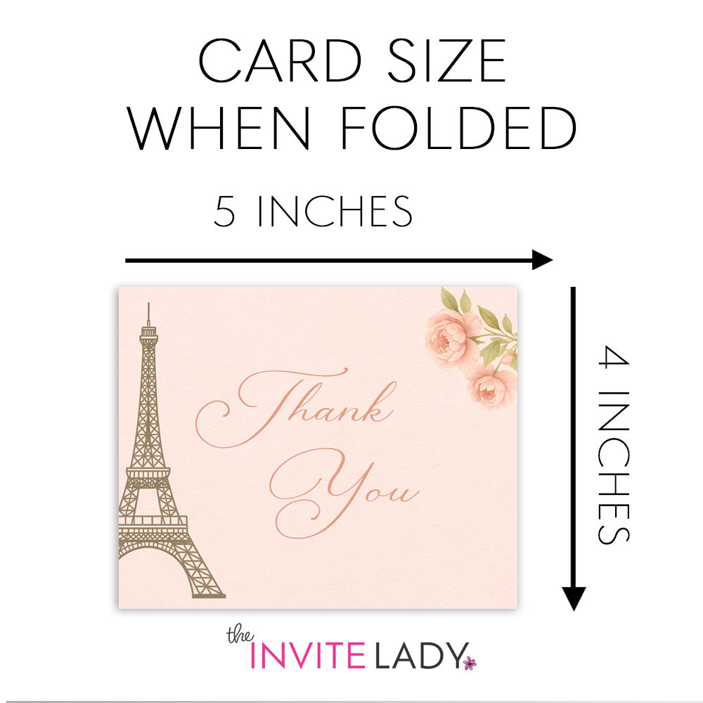 Paris Love Story Thank You Card