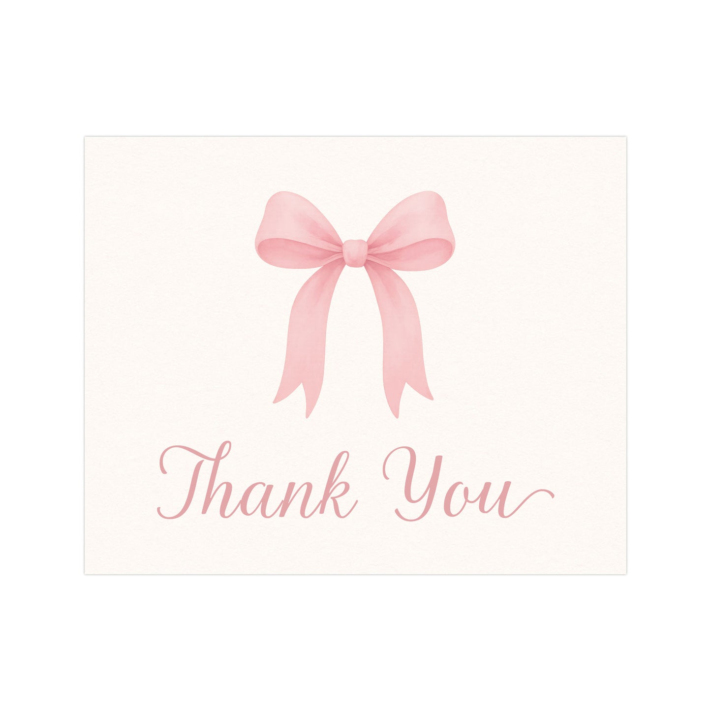 Pink Bow Baby Shower Thank You Cards
