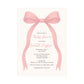 Pink Bow Baby Shower Invitation