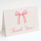 Pink Bow Baby Shower Thank You Cards